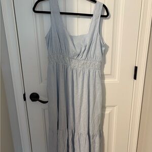 Blue Striped Sleeveless Dress